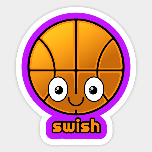 Swish Basketball Sticker by RD Doodles